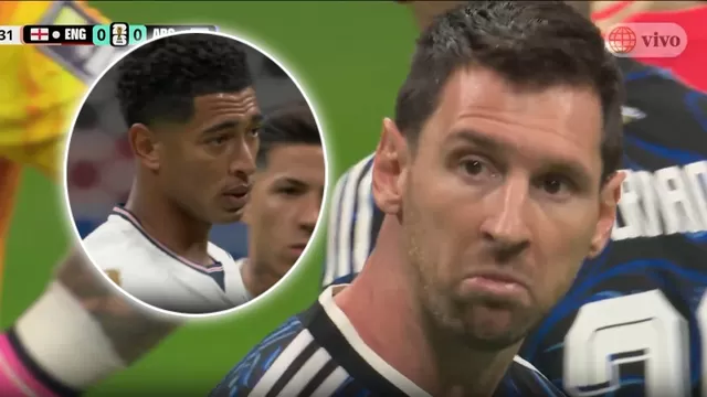 Lionel Messi y Jude Bellingham tuvieron un fuerte cruce de palabras durante el Argentina vs Inglaterra / Fuente: Reuters - América TV