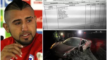 Arturo Vidal sufri&amp;oacute; el accidente cuando maneja en estado de ebriedad