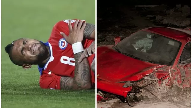 Arturo Vidal lanzó amenaza a policía tras accidente en su Ferrari