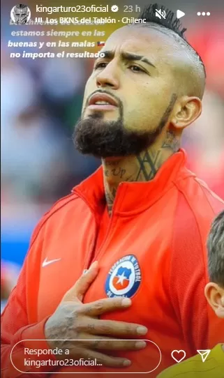 Arturo Vidal se pronunció tras empate de Chile vs Perú por Copa América / Instagram