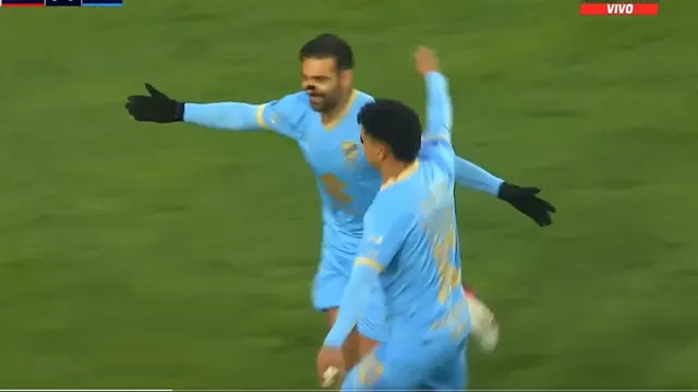 Martín Cauteruccio convirtió el primero de Bolívar ante Cienciano en la vuelta por la Copa Sudamericana / Captura / ESPN