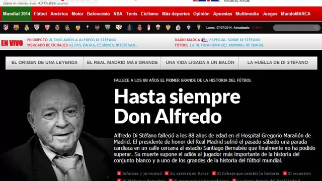 Así informa la prensa mundial sobre la muerte de Alfredo Di Stéfano-foto-1