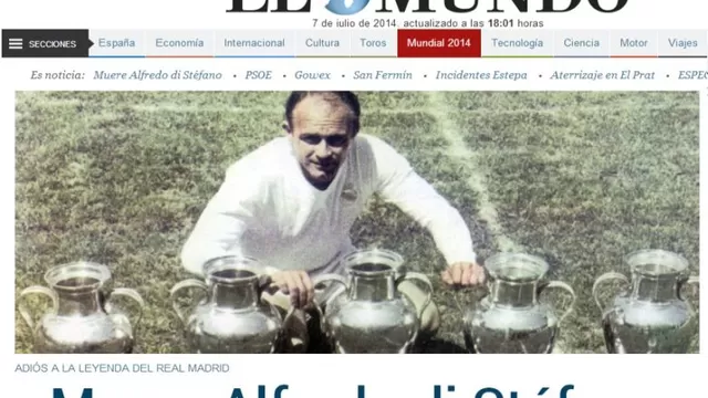 Así informa la prensa mundial sobre la muerte de Alfredo Di Stéfano-foto-3