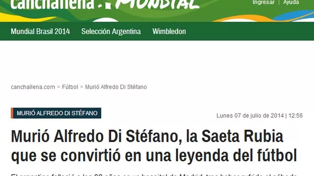 Así informa la prensa mundial sobre la muerte de Alfredo Di Stéfano-foto-5
