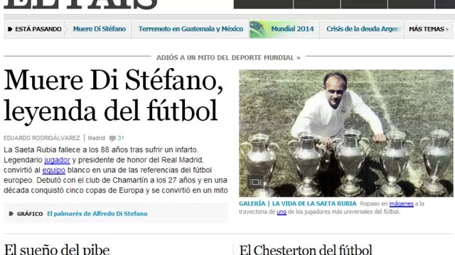 Así informa la prensa mundial sobre la muerte de Alfredo Di Stéfano-foto-7