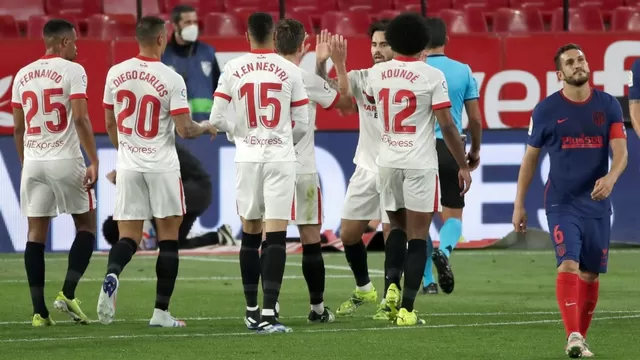 Marcos Acuña le dio el triunfo al Sevilla sobre el Atlético. | Foto: EFE/Video: Bein Sports