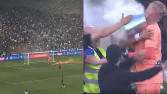 Arquero del Melbourne City lanzó bengala a tribuna e hinchas lo agredieron