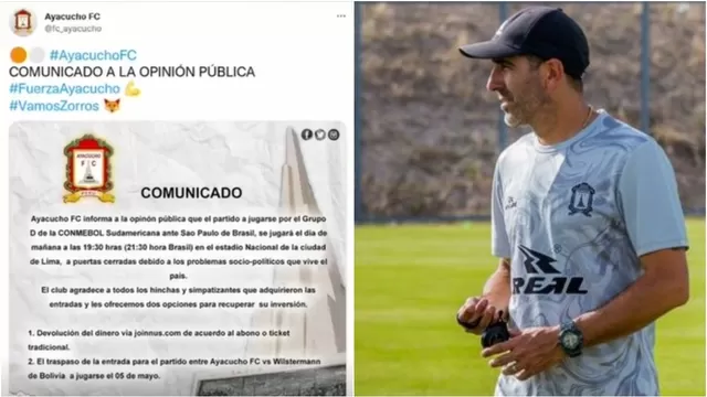 Ayacucho FC vs. Sao Paulo: Miguel Ximénez llama &quot;vergonzoso&quot; al cambio de sede a Lima
