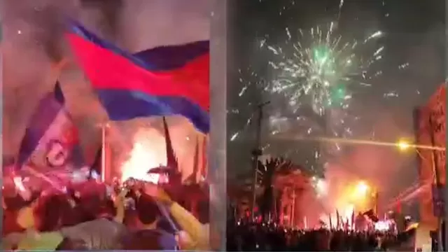 Banderazo de la U de Chile culminó en fuerte incendio la última noche del mércoles / Captura / Canal N