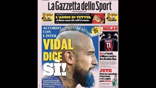 Esta es la portada de La Gazzetta Dello Sport.