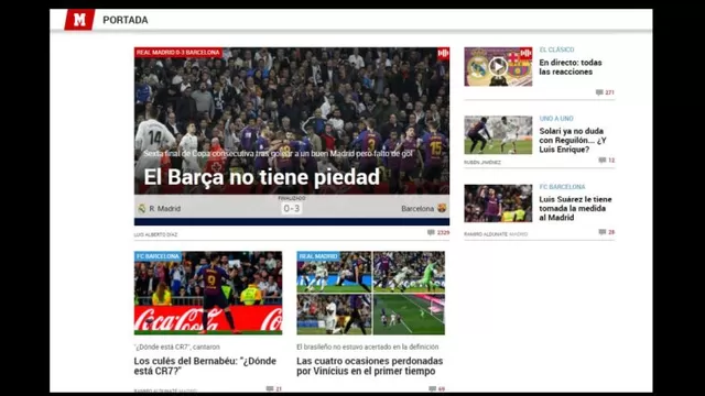 Barcelona generó estas portadas tras golear 3-0 al Real Madrid en el Bernabéu-foto-1