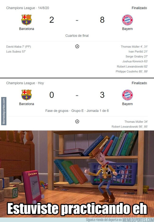 Barcelona protagonizó memes tras caer 3-0 ante Bayern Munich en Champions League.
