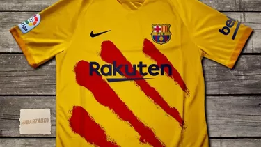 El posible dise&amp;ntilde;o de la cuarta camiseta del Bar&amp;ccedil;a para la temporada 2019-20. | Foto: @Barzaboy