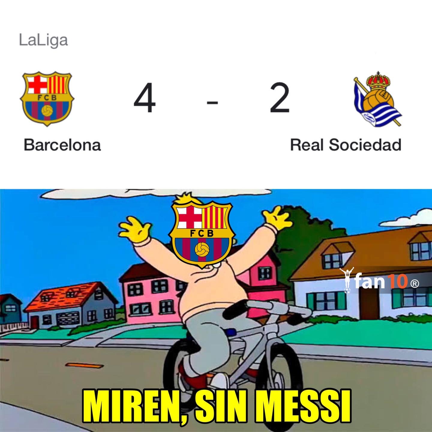 Barcelona ganó 4-2 a la Real Sociedad y desató una ola de memes.