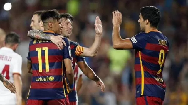 Barcelona goleó a Roma en el regreso del tridente Messi, Suárez y Neymar