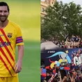 Barcelona: Hinchas piden en festejos la vuelta de Messi