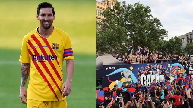 Barcelona: Hinchas piden en festejos la vuelta de Messi