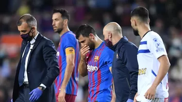 Kun Agüero salió del campo a los 41&#39;. | Video: LaLiga