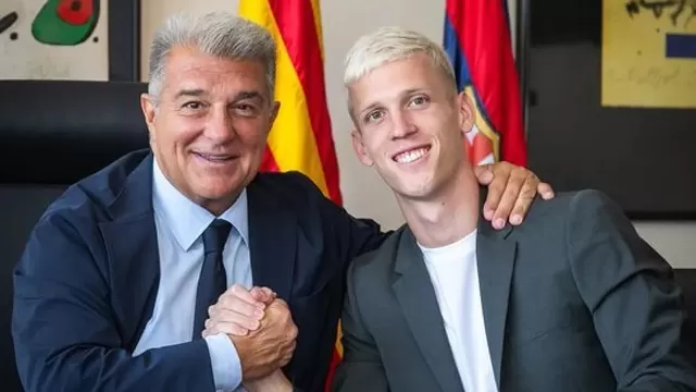 Barcelona oficializó el fichaje de Dani Olmo por seis temporadas. | Foto: Barcelona