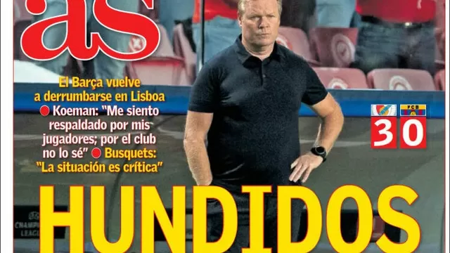 Barcelona: Prensa española da con palo al equipo de Koeman tras caer goleado ante Benfica
