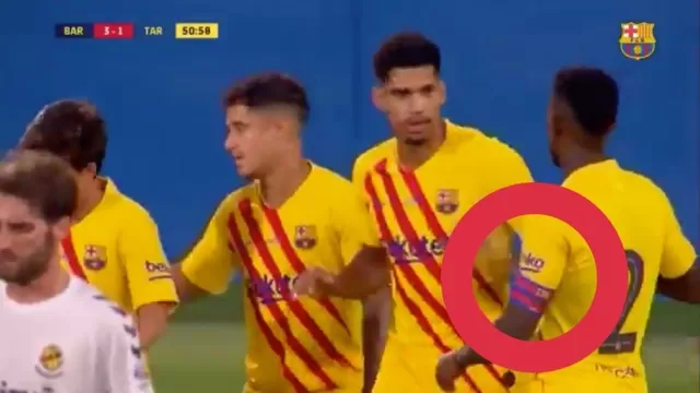 Semedo aparece con la cinta de capitán en la celebración del 3-1. Video: Barcelona