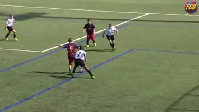 Barcelona: sub 12 muestra todo su talento con ruleta marsellesa y gol