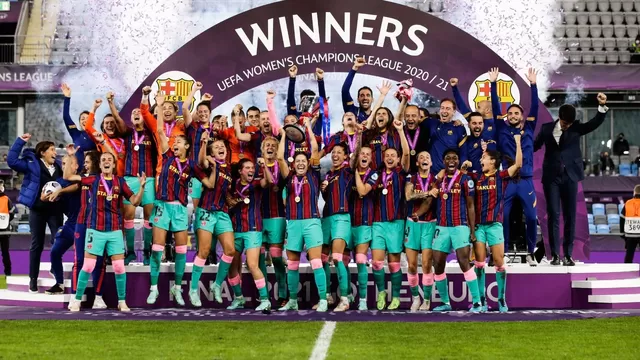 Así fue el festejo de las chicas del Barcelona | Video: Barcelona.