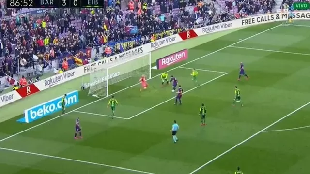 Fue el cuarto gol de Lionel Messi en el Barcelona vs. Eibar. | Foto: Captura DirecTV.