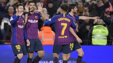 Messi lleg&amp;oacute; a su gol 400 con el Barcelona. | Foto: AFP