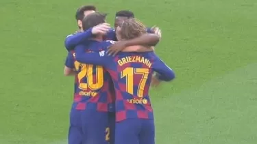 Barcelona encontró el 1-0 tras una gran combinación entre Messi y Griezmann.