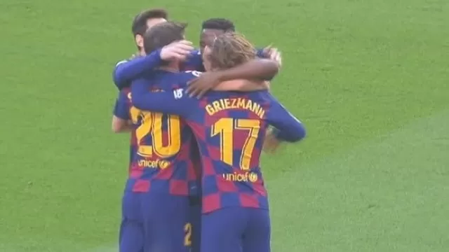 Barcelona encontró el 1-0 tras una gran combinación entre Messi y Griezmann.