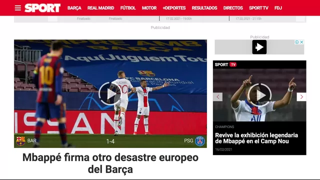 Barcelona vs. PSG: La paliza 4-1 del club parisino generó estas portadas en el mundo