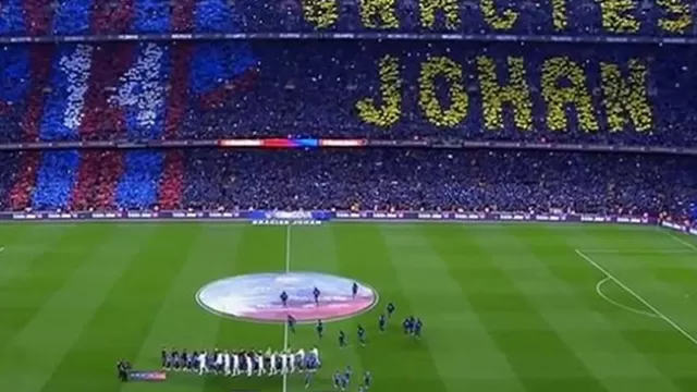 Barcelona vs. Real Madrid: el espectacular mosaico en homenaje a Johan Cruyff