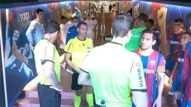 El capitán del Barcelona no se guardó nada ante el juez del partido. | Video: ESPN El capitán del Barcelona no se guardó nada ante el juez del partido. | Video: ESPN