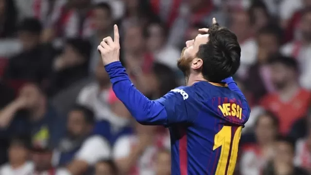 Lionel Messi celebra en la final de la Copa del Rey. Foto: AFP