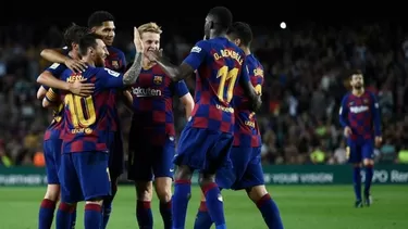 Suárez, Vidal, Dembelé y Messi anotaron para el Barcelona | Foto: AFP.