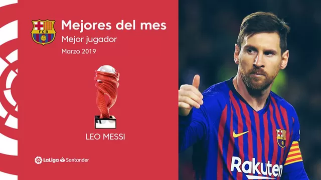 Messi es elegido como &amp;#039;Mejor Jugador del Mes&amp;#039; de marzo en LaLiga Santander. | Foto: LaLiga