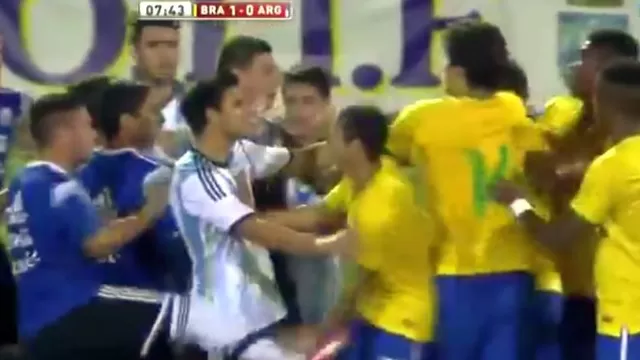 Batalla campal entre las selecciones Sub 20 de Argentina y Brasil