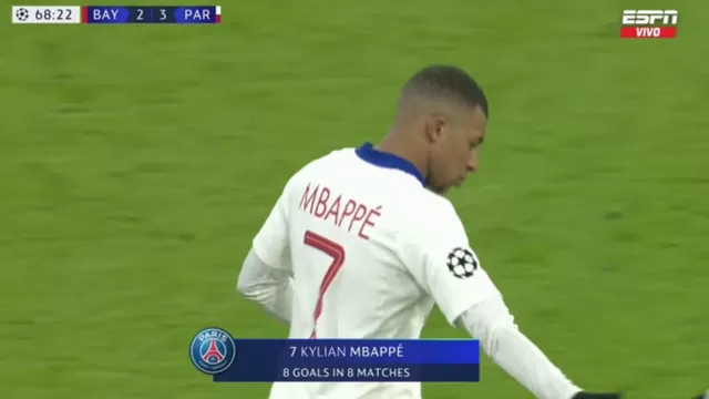 El francés volvió a colocar arriba en el marcador al PSG en Múnich. | Video: ESPN