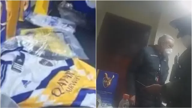 Los policías confiscaron bolsas con camisetas. | Video: @ERNESTOMorenoG8