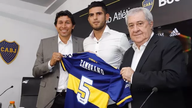 Carlos Zambrano en su presentación oficial en Boca Juniors. | Foto: Twitter