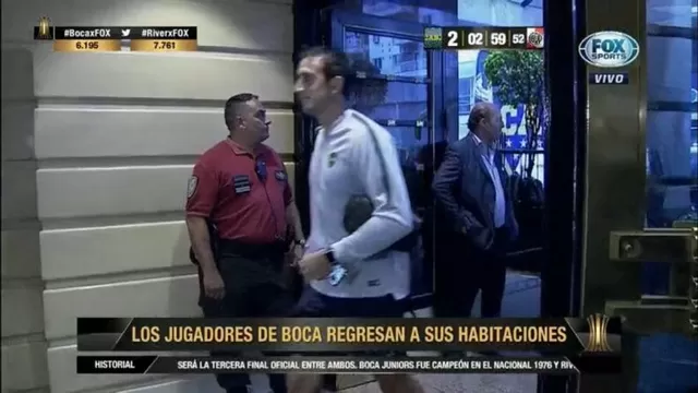 Los jugadores de Boca Juniors regresaron a su concentración. | Foto: Captura Fox Sports
