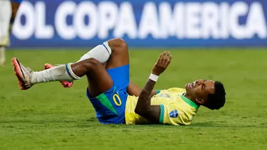 Rodrygo, estrella de Brasil y del Real Madrid, no pudo brillar en la Copa América 2024. | Foto: AFP.