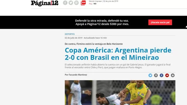 Argentina perdió 2-0 con Brasil por las semifinales de la Copa América-foto-3