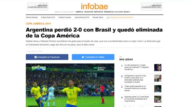 Argentina perdió 2-0 con Brasil por las semifinales de la Copa América-foto-5