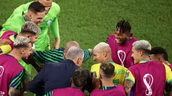 Brasil vs. Corea del Sur: Tite se sumó a baile en festejo del gol de Richarlison