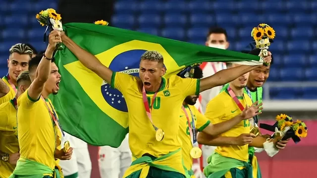 Brasil ganó el oro olímpico en Tokio 2020 | Foto: AFP.