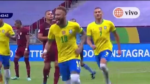 Brasil vs. Venezuela: Neymar marcó de penal el 2-0 para el &#39;Scratch&#39; en la Copa América 2021