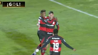 Bruno Henrique remató fuerte de cabeza y convirtió el primero de Flamengo vs Cusco FC por Copa Libertadores / Foto: ESPN
