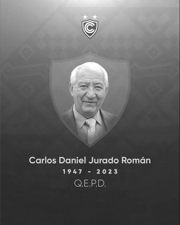 Carlos Daniel Jurado, 1947-2023. | Foto: Cienciano. Carlos Daniel Jurado, 1947-2023. | Foto: Cienciano.